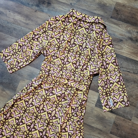 Ador Vintage Print Stretch Wrap Maxi Dress Size Small - Picture 10 of 12